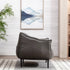 Kadar Leather Barrel Chair-Grey Modern Leather Chair | Accent Chairs | Kinwell Furniture | Barrel Chairs